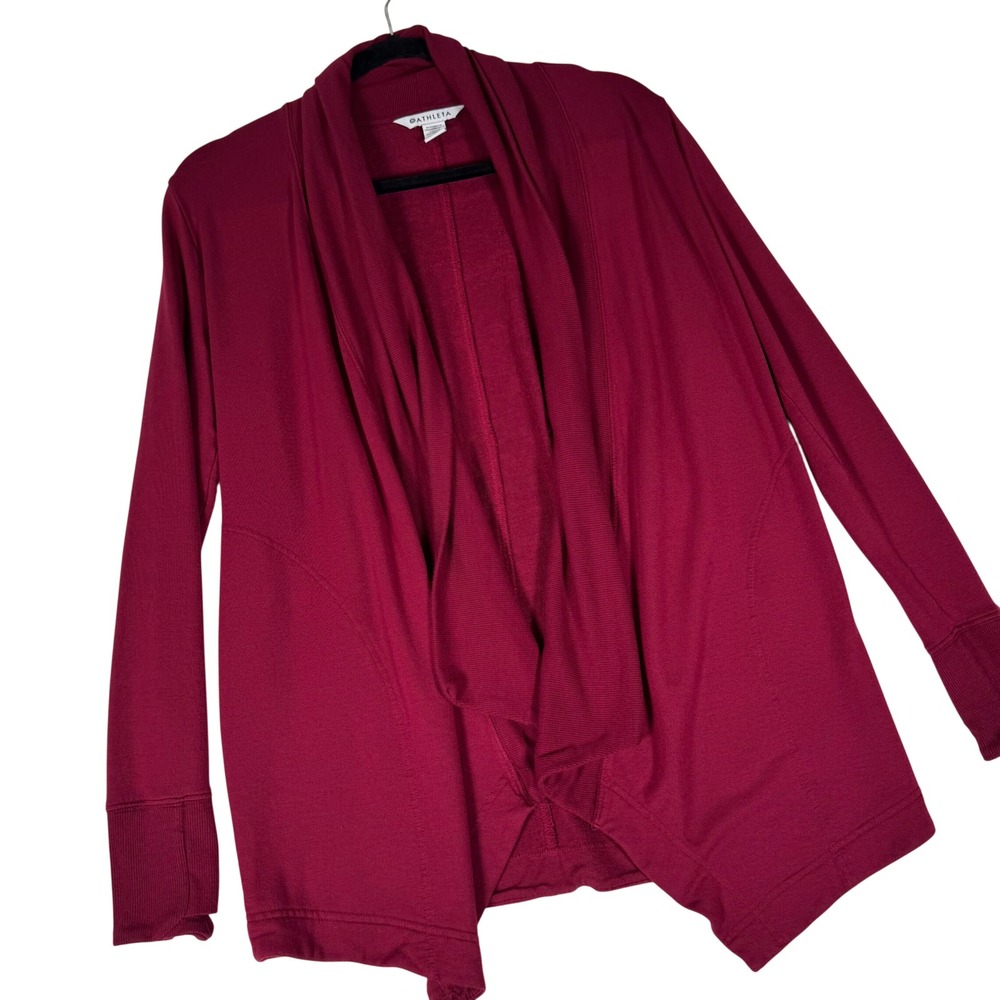 Athleta Pranayama‎ Restore Wrap Cardigan Wmns XXS Berry Purple Open Front 882498